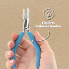 Beadalon Designer Series Nylon Jaw Pliers, Flat Nose, Pacific Blue Vinyl-Free Grips, Stainless Steel, 5.25 in - color: Pacific Blue, style: Flat Nose
