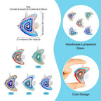 FASHEWELRY 5Pcs Handmade Lampwork Fish Charms 5 Colors Cute Glass Ocean Marine Life Penadants Cartoon Tropical Fish Charms for DIY Bracelet Jewelry Making - color: Tropical Fish