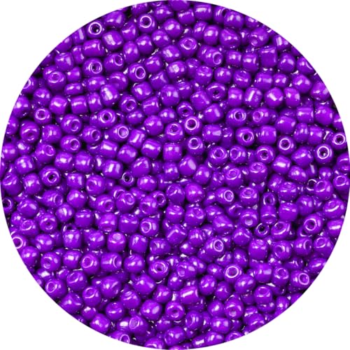 2000pcs Purple Glass Seed Beads, Colorful Tiny 4mm Beads for Jewelry Making, Beading Supplies. - color: Purple