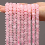 2 Strands (150PCs) Natural Pink Quartz Rondelle Beads, 5 * 8mm Gemstone Loose Spacer Abacus Disk Beads for DIY Bracelet Necklace Earrings Jewelry Making, Craft Supplies Beading Kit - color: Pink Quartz, size: 5*8MM
