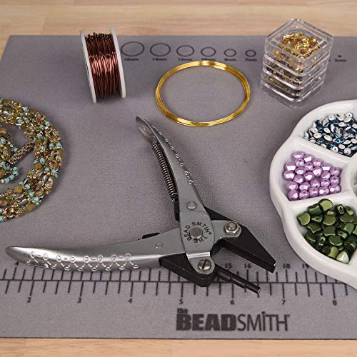 The Beadsmith 3-Step Round and Concave Nose Parallel Plier, Loops 3, 4, 5mm, 5.5 inches (140mm), Steel Tool for Jewelry Making, with Spring - style: 3-Step Round/Concave - 140mm
