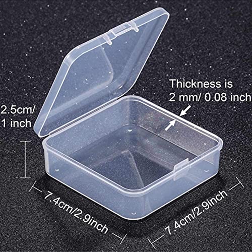Jetec 6 Pieces Mini Plastic Clear Beads Storage Containers Box for Collecting Small Items, Beads, Jewelry, Business Cards, Game Pieces, Crafts (2.9 x 2.9 x 1 Inch) - size: 2.9 x 2.9 x 1 Inch