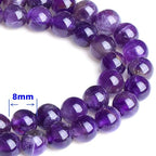 QINJIEJIE 100PCS Amethyst Beads 8mm Natural Stone Beads Round Loose Gemstone Bead for Bracelet Beading Crystal Jewelry Making DIY Necklace Earrings 0.32" - color: Amethyst, size: 100PCS