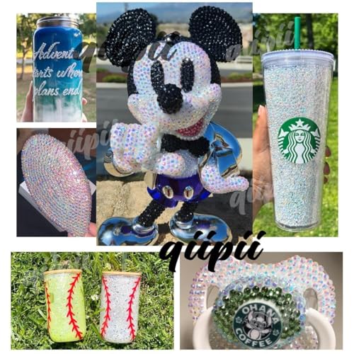 qiipii Ink Blue Resin Rhinestones for Crafting 2mm-6mm Flatback Navy Blue Jelly Rhinestones Non-Hotfix Stones Diamonds Gems Charms for Nails Face Eyes Makeup Tumblers Bottles DIY Crafts Shoes - color: Ink Blue Ab