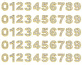 Shapenty 10mm Full Rhinestone 0-9 Number Slide Charms Spacer Beads for DIY Craft Bracelet Wristband Necklace Choker Keychain Hair Clip Jewelry Making, 50PCS - color: Gold