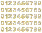 Shapenty 10mm Full Rhinestone 0-9 Number Slide Charms Spacer Beads for DIY Craft Bracelet Wristband Necklace Choker Keychain Hair Clip Jewelry Making, 50PCS - color: Gold