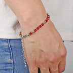 LPBeads Beaded Bracelets for Women Energy Gemstone Charm Jewelry Adjustable Bracelet Gifts for Mom, Daughter, Wife, Friends, Bestie - color: Ruby Jade