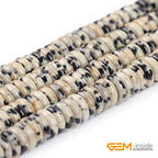 GEM-Inside 2x6mm Natural Dalmatian Dalmation Jasper Stone Heishi Disc Rondelle Spacer Beads for Jewelry Making Full 15" Strand Energy Stone Healing Power Crystal Crystal - color: Dalmation Jasper