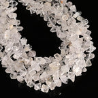 JM Design 6-9x12-15mm Natural Clear Herkimer Diamond Quartz Beads 15.5" Strand for Jewelry Making Craft - size: 6-9x12-15mm