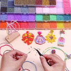 SONGIN 62,300pcs Seed Beads kit with Bugle Beads, 7 Boxes Assorted Glass Bead Set for Jewelry Making, Featuring 2mm Seed & Long Short Tube Bead for DIY Bracelets, Necklaces, and Crafts