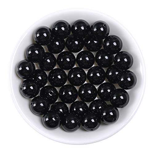 Natural Stone Beads 3mm Black Onyx Agate Gemstone Round Loose Beads Crystal Energy Stone Healing Power for Jewelry Making DIY,1 Strand 15" - color: Black Onyx, size: 3MM