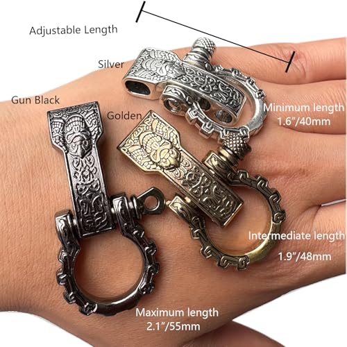 Paracord Shackles Bow Shackles Screw Pin Anchor Shackle Adjustable D Shackles Buckles for Paracord Bracelet Belt 10 PCS Gold Buckles