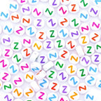 300Pcs Round Letter Beads Z 4X7mm Individual Flat Alphabet Beads for Friendship Bracelets Making - color: Round - Z