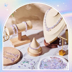 Juexica 500 Pcs ABS Imitation Pearl Beads Star Heart Bowknot Circle Flower White Aesthetic Beads for Jewelry Making Bracelets Necklaces Earrings Key Chains Accessories DIY Crafts(Bright Style) - color: Bright Style