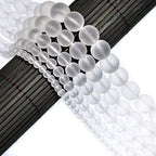 AD Beads Beautiful Natural Matte Gemstone Round Spacer Loose Beads 4-12mm (4mm, 03 Matte Clear Crystal) - color: 03 Matte Clear Crystal, size: 4mm