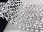 JM Design Clear Quartz Crystal Faceted Round Loose Gemstone Beads Size 6mm 15.5" Strand for Jewelry Making - size: 6mm
