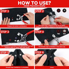 Sewing Kit with 100PCS Metal Buttons, Metal Snaps Buttons with Fastener Pliers Press Tool Kit, Colorful Five Claw Buckle Installation Plier Tool Set for DIY Crafts Sewing Fabric Clothes