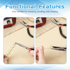 Mini Needle Nose Pliers Set, 2Pcs Needle Nosepliers for Jewelry Making, Black Jewelry Chain Nose Plier, Small Craft Plier with Smooth Jaw and Comfort Grip Handle for Wire Bending Object Graspin - color: Black