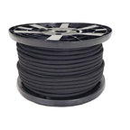 3/8" Black Shock Cord, Marine Grade Polyester Bungee Cord, 250 ft Spool, UV Resistant Elastic Rope - size: (#12) 3/8" x 250 feet