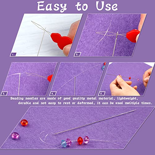 100 Pcs Beading Needles Set,75 Pcs Long Straight Beading Thread Needles 18 Pcs Big Eye Beading Needles with Threader, Needle Bottle, Yarn Scissors,Tweezers for Bracelets and Jewelry Making - style: 100 Pcs