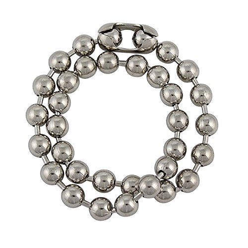 DragonWeave Jewelry 9.5mm Extra Large Silver Steel Ball Chain Mens Necklace Extra Durable Color Protect Finish ANY LENGTH