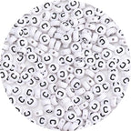 100Pcs Letter Beads 4x7mm White Round Acrylic Alphabet Beads Letter C Beads for Jewelry Making DIY Bracelets Necklaces Key Chains - color: C 100Pcs