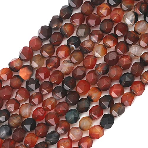 BEADIA Faceted Natural Dream Agate Stone Round Beads 8mm 36cm/Strand for Jewelry Making - color: Dream Agate, size: 8mm