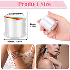 Bracelet String, Paxcoo 2 Rolls Elastic Stretchy Bead String Cord for Clay Beads Kandi Pony Beads Bracelets Jewelry Making (0.5 MM, Crystal) - size: 0.5MM, style: Crystal Clear