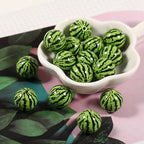 15Pcs Acrylic Beads Round 16mm Summer Watermelon Print Fit for DIY Jewelry Bracelet Necklace Keychain Beadable Pens Mobile Phone Chain Making Cute - color: Watermelon