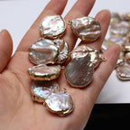 5 Pcs Natural Pearl Pendants Irregular Freshwater Pearl Pendant Charms for Jewelry Making Necklace Bracelet DIY Gift - color: purple