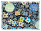 1.75 oz (50g) Mix of Unique Czech Bohemia Glass Pressed Beads, Light Blue AB Sliperit, Patterned, Matte and Glossy, Hand Made BCV - color: FAN Mix Light Blue AB Sliperit