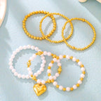 JEWEKY Easter Heishi Bracelets Gold Beaded Polymer Clay Bunny Pendant Bracelet Jewelry Accessories - color: R1
