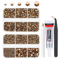 qiipii 3060PCS Retro Brown Resin Rhinestones for Crafting Coffee Flatback Jelly Resin Stones 2mm 3mm 4mm 5mm 6mm Non-Hotfix Old Copper Gems Stones Diamonds Crystals for Tumblers Mugs Bottles Crafts - color: Copper