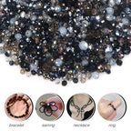 TOAOB 1000pcs Briolette Crystals Glass Beads 4mm 6mm 8mm Rondelle Faceted Spacer Beads Black Loose Beads for Bracelets Necklace Earrings Jewelry Making - color: Black