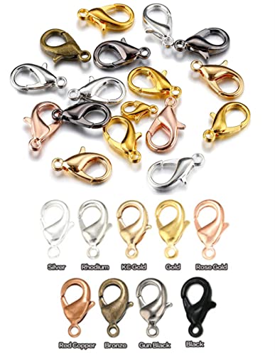 MSCFTFB 300 Pieces Mini Lobster Clasps Metal Lobster Claw Clips Fastener Hooks for Bracelet Necklace Choker Jewelry Making Findings DIY Keychain Bag Phone Dangle Charms (6x12mm,Antique Copper) - color: Copper