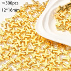 300pcs Cross Beads 12 * 16mm Golden Cross Beads Crosses Spacer Bead Bulk for DIY Crafting Necklace Bracelet Jewelry Making Keychain (Golden) - color: golden
