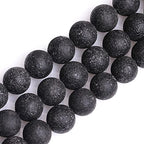 GEM-Inside Black Frost Spacer Agate Gemstone Loose Beads Natural Energy Power Beads for Jewelry Making 12mm Round 15 Inches - color: Black Agate, size: 12mm