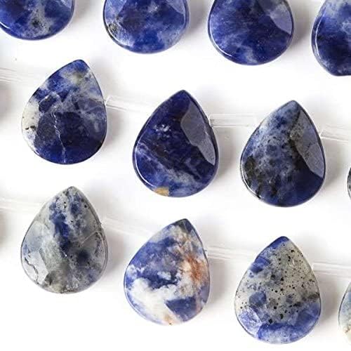 Cherry Blossom Beads Sodalite Beads 12x15mm Faceted Top-Drilled Teardrop - 12 pcs/ 8 Inch Strand - color: Sodalite
