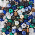 Beadthoven 300pcs 4mm Mixed Gemstone Rondelle Beads 10 Styles Flat Round Disk Abacus Natural Stone Beads Spacers Smooth Energy Healing Crystal Spacers for DIY Jewelry Making Bracelets Necklace - color: Rondelle-Mix, size: 4mm