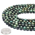 70PCS Natural 8MM Healing Gemstone, African Turquoise Energy Stone Round Loose Beads, Semi-Precious Crystal Beads with Free Elastic String for Jewelry Making DIY - color: African Turquoise, size: 8MM
