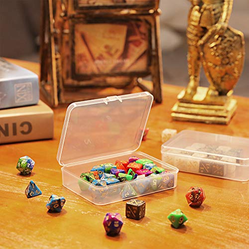 SATINIOR 12 Pack Clear Plastic Beads Storage Containers Box with Hinged Lid for Beads and More (4.45 x 3.3 x 1.18 Inch) - size: 4.45 X 3.3 X 1.18 Inch