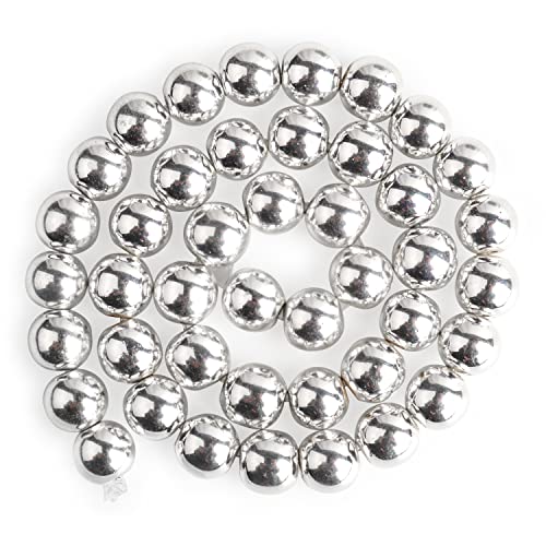 Song Xi Silver Hematite Beads 6mm for Jewelry Making Gemstone - color: Silver Hematite, size: 6mm