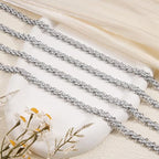 YOUBEIYEE 6.5 Feet Silver Stainless Steel Jewelry Making Chains Roll Embossed Oval Cable Chain Bulk with Lobster Clasps and Jump Rings - color: Embossed Silver