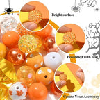 DanLingJewelry 50Pcs 20mm Thanksgiving Theme Beads Fall Bubblegum Beads Acrylic Yellow Orange Spacer Beads for DIY Jewelry Making Crafts Supplies - color: 50pcs - Thanksgiving