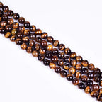 Natural Round AAA+Yellow Tiger Eye Gemstone Loose Beads Energy Stone Healing Power for Bracelet Jewelry Making 1 Strand 15"（6mm,60pcs） - color: yellow, size: 6mm