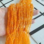 3mm4mm 1100pcs 800pcs Bicone Beads Crystal Glass Faceted Beads for Necklace Bracelet Earrings DIY Jewelry Crafts Making Project (3mm OrangeAB) - color: 3mm OrangeAB