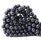 35PCS 10mm Natural Blue Sandstone Gemstone Round Loose Beads Stone Beads for Jewelry Making DIY Findings 1 Strand 15" - color: Blue Sand Stone, size: 10mm