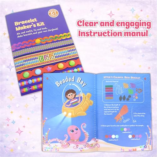 Butterfly EduFields Bracelet Making Kit for Girls Ages 8-14 | 25+ DIY Bracelets, 8 Craft Styles, Storybook | DIY Jewelry Craft Kit for Girls with 200+ Pieces, Beads, Loom, Charms, Threads, Clay, Gems