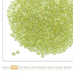 uxcell 2000 Pcs Glass Seed Beads Bulk, 1.5mm Mini Glass Bugle Beads for DIY Earrings, Necklaces, Bracelets, Jewelry Making, Light Green - color: Light Green, size: 1.5mm