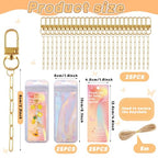 Wurosi 25 Set Paperclip Keychain Making Kit, Bag Charm Kit, 25 Keychain Clips, 25 Extender Chain, 25 Resealable Pouch Bag, 25 Thank You Cards, 5M Hemp Rope, Jewelry Making Kit for DIY Keyrings Charms - color: 25 Set Keychain Making Kit